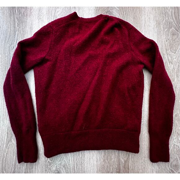 Madewell | V Neck Crossover Sweater |‎ Wool Blend | Maroon | SZ S - Picture 7 of 7